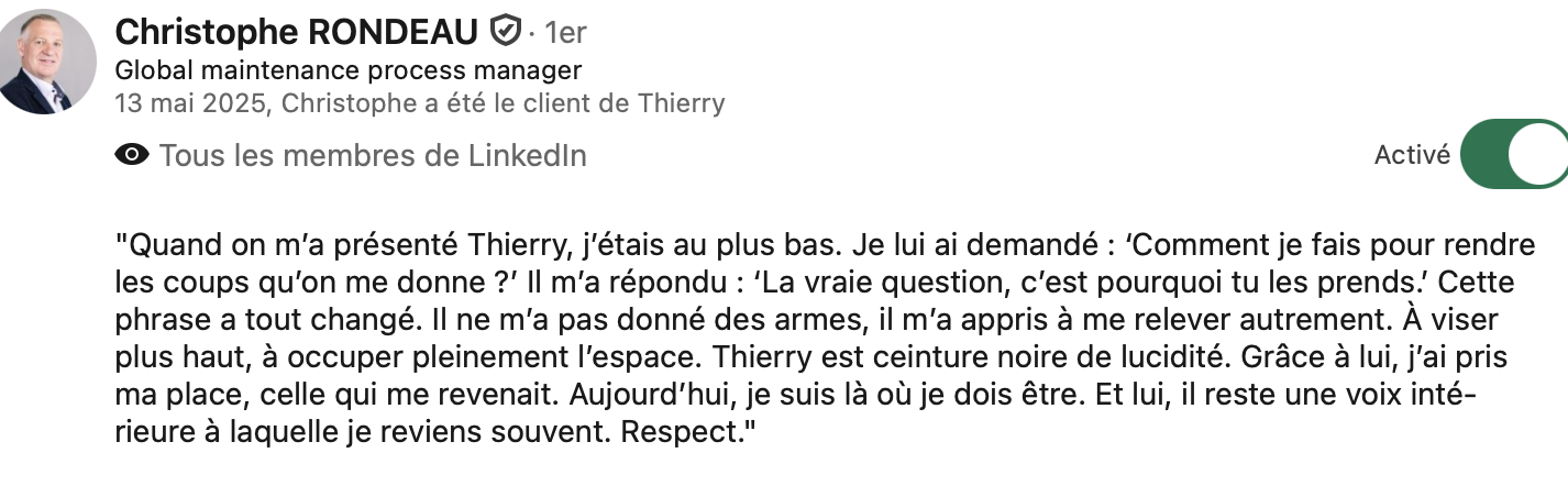 Recommandation LinkedIn de Christophe Rondeau, Global maintenance process manager